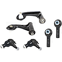 6-Piece Kit Front, Driver and Passenger Side, Upper Control Arm,  Includes (2) Ball Joint, (2) Control Arm, and (2) Tie Rod End