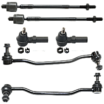 6-Piece Kit Front, Driver and Passenger Side Sway Bar Link,  Includes (2) Sway Bar Link and (4) Tie Rod End