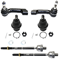 6-Piece Kit Front, Driver and Passenger Side, Inner and Outer Tie Rod End, includes (2) Ball Joint and (4) Tie Rod End