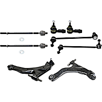 8-Piece Kit Front, Driver and Passenger Side, Lower Control Arm, Front Wheel Drive,  Includes (2) Control Arm, (2) Sway Bar Link, and (4) Tie Rod End