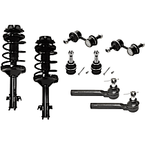 8-Piece Kit Front, Driver and Passenger Side Suspension with Ball Joints, Loaded Struts, Sway Bar Links, and Tie Rod Ends, All Wheel Drive