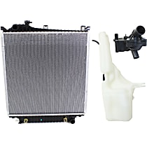 3-Piece Kit Radiator, 4.0L Engine, Aluminum Core, Plastic Tank, includes Coolant Reservoir and Thermostat Housing