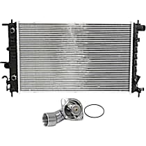 2-Piece Kit Radiator, 3.0L Engine, Aluminum Core, Plastic Tank, GAS, includes Thermostat