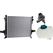 Radiator Kit, 3.2L Engine, Aluminum Core, Plastic Tank, includes Coolant Reservoir and Thermostat