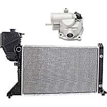 2-Piece Kit Radiator, 2.7L Engine, Aluminum Core, Plastic Tank, DIESEL, includes Thermostat