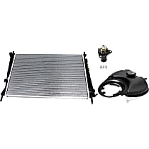 3-Piece Kit Radiator, 2.5L/3.0L Engines, Aluminum Core, Plastic Tank, includes Coolant Reservoir and Thermostat
