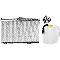 3-Piece Kit Radiator, 2.4L 4Cyl,  Includes (1) Coolant Reservoir, (1) Radiator, and (1) Thermostat