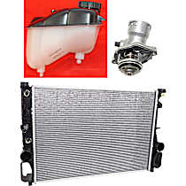 3-Piece Kit Radiator, 3.5L Engine, Aluminum Core, Plastic Tank, includes Coolant Reservoir and Thermostat