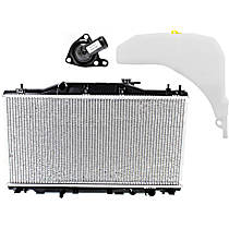 3-Piece Kit Radiator, Manual Transmission, For Models With Standard Duty Cooling, 2.0L 4Cyl,  Includes (1) Coolant Reservoir, (1) Radiator, and (1) Thermostat