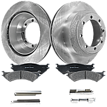 Rear Brake Disc and Pad Kit, Plain Surface, 8 Lugs, Semi-Metallic, Cast Iron, Pro-Line Series