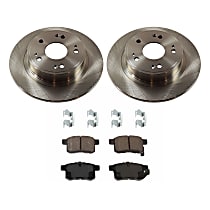 Rear Brake Disc and Pad Kit, Plain Surface, 5 Lugs, Ceramic, Cast Iron, Pro-Line Series