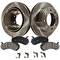 Rear Brake Disc and Pad Kit, Plain Surface, 8 Lugs, Ceramic, Pro-Line Series
