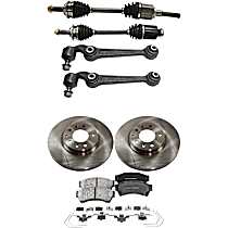 8-Piece Kit Front, Driver and Passenger Side Axle Assembly,  Transmission, New, 2.5L 4Cyl Automatic, Transaxle,  Includes (2) Axle Assembly, (2) Brake Disc, (1) Brake Pad Set, and (2) Control Arm