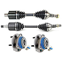 4-Piece Kit Front, Driver and Passenger Side Suspension, includes Axle Assembly and Wheel Hub