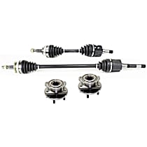 4-Piece Kit Front, Driver and Passenger Side Suspension with Axle Assemblies and Wheel Hubs