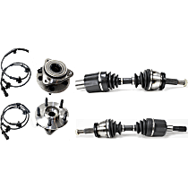 4-Piece Kit Front, Driver and Passenger Side Suspension, includes Axle Assembly and Wheel Hub