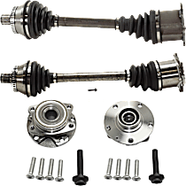 4-Piece Kit Front, Driver and Passenger Side Suspension, includes Axle Assembly and Wheel Hub