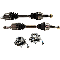 4-Piece Kit Front, Driver and Passenger Side Suspension, includes Axle Assembly and Wheel Hub