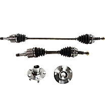 4-Piece Kit Front, Driver and Passenger Side Suspension Includes Axle Assemblies and Wheel Hubs