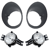 4-Piece Kit, Front, Driver and Passenger Side Halogen Fog Light, With bulb(s), Includes (2) Fog Light and (2) Fog Light Trim