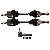4-Piece Kit Front, Passenger Side Axle Assembly, Naturally Aspirated, With Standard Neoprene Outboard Boot, New, includes (2) Axle Assembly and (1) Tie Rod End