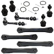 10-Piece Kit Front, Driver and Passenger Side, Upper and Lower Control Arm, Four Wheel Drive, 7,500 lbs. GVW,  Includes (4) Ball Joint, (4) Control Arm, and (2) Sway Bar Link