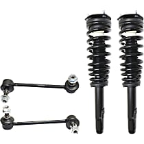 4-Piece Kit Front, Driver and Passenger Side Suspension Kit, includes (2) Loaded Strut and (2) Sway Bar Link