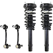 4-Piece Kit Front, Driver and Passenger Side Suspension Includes Loaded Strut and Sway Bar Link