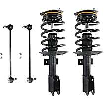 4-Piece Kit Front, Driver and Passenger Side Suspension Kit, Front Wheel Drive,  Includes (2) Loaded Strut and (2) Sway Bar Link