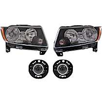 4-Piece Kit Driver and Passenger Side Halogen Headlight, With bulb(s), OE Replacement,  Includes (2) Fog Light and (2) Headlight