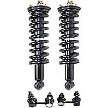 4-Piece Kit Front, Driver and Passenger Side Suspension Includes Loaded Strut and Sway Bar Link