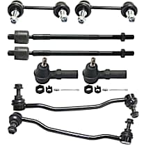 8-Piece Kit Front, Driver and Passenger Side Suspension, includes Sway Bar Link and Tie Rod End
