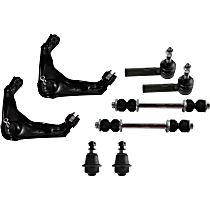 Front, Driver and Passenger Side Control Arm Kit, Heavy Duty Design, Heavy Duty Design, includes Ball Joints, Sway Bar Links, and Tie Rod Ends