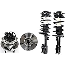 4-Piece Kit Front, Driver and Passenger Side Suspension Includes Loaded Struts and Wheel Hubs