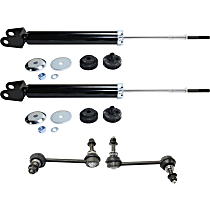 4-Piece Kit Rear, Driver and Passenger Side Suspension Kit, includes (2) Shock absorber and (2) Sway Bar Link