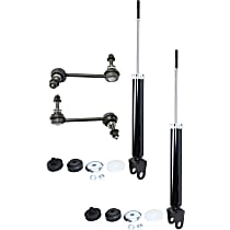 4-Piece Kit Rear, Driver and Passenger Side Suspension Kit, includes (2) Shock absorber and (2) Sway Bar Link