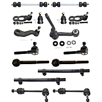 14-Piece Kit Front Suspension Kit, includes (4) Ball Joint, (1) Idler Arm, (1) Pitman Arm, (4) Sway Bar Link, (2) Tie Rod Adjusting Sleeve, and (4) Tie Rod End