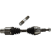 2-Piece Kit Front, Driver Side Axle Assembly, Supplied with Standard Neoprene Outboard Boot, New, includes (1) Axle Assembly and (1) Axle Shaft