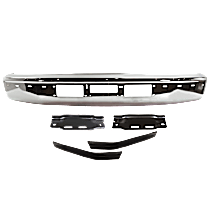 5-Piece Kit Front, Driver and Passenger Side Old Body Style, For Models With Bumper Cut Outs, Chrome, Includes (1) Bumper, (2) Bumper Bracket, and (2) Bumper Trim