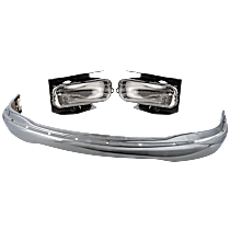 3-Piece Kit Front, Driver and Passenger Side Bumper, Sport Utility, Chrome, Includes (1) Bumper and (2) Fog Light