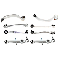 8-Piece Kit Front, Driver and Passenger Side, Upper and Lower, Frontward and Rearward Control Arm, FWD, includes (6) Control Arm and (2) Lateral Link