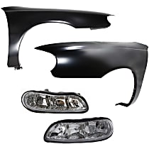 4-Piece Kit Front, Driver and Passenger Side Fender, Includes (2) Fender and (2) Headlight