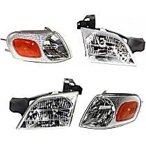 4-Piece Kit Driver and Passenger Side Halogen Headlight, With bulb(s), OE Replacement, Includes (2) Corner Light and (2) Headlight