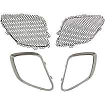 4-Piece Kit, Driver and Passenger Side, Upper, Inner Grille Insert Paintable, Includes (2) Grille Insert and (2) Grille Trim