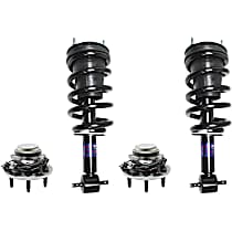 4-Piece Kit Front, Driver and Passenger Side Suspension Kit, Extended Cab Pickup, RWD, Without Electronic Adjustable Suspension,  Includes (2) Loaded Strut and (2) Wheel Hub