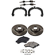 Front Axle Assembly, Four Wheel Drive, Includes Brake Discs, Brake Pad Sets, and Control Arms