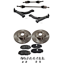 Front Axle Assembly, Front Wheel Drive, Includes Brake Discs, Brake Pad Sets, and Control Arms