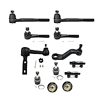 12-Piece Kit Idler Arm, RWD  Includes (1) Idler Arm, (1) Tie Rod Adjusting Sleeve, (2) Ball Joint, (2) Ball Joint and (2) Tie Rod End