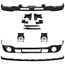 5-Piece Kit, Front Bumper, Old Body Style, Painted Black, Includes (1) Bumper, (1) Bumper Cover, (2) Fog Light, and (1) Valance