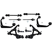 10-Piece Kit Front, Driver and Passenger Side, Upper and Lower Control Arm, Heavy Duty Design,  Includes (1) Sway Bar Link, (3) Control Arm and (3) Control Arm
